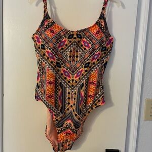 No Boundaries Vibrant Patterned Junior’s Size XL One Piece Swimsuit